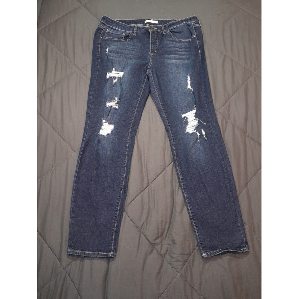 SO Jeans juniors size 15 34X28 Low rise Favorite Skinny distressed stretch
